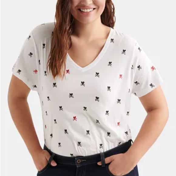 Lucky Brand Heart And Crossbones Tshirt 